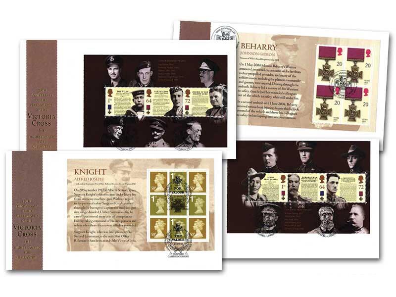Victoria Cross Prestige Booklet, set of four, non Buckingham postmarks