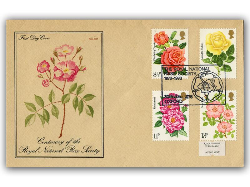1976 Roses, Oxford Royal Society postmark