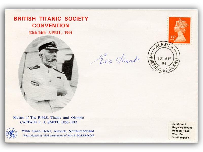 Eva Hart, signed 1991 British Titanic Society Convention cover