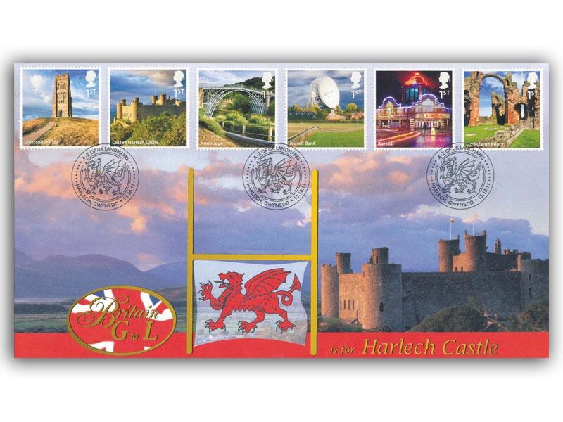 A to Z of Britain - Harlech Castle Stamps Cover Alternative Postmark