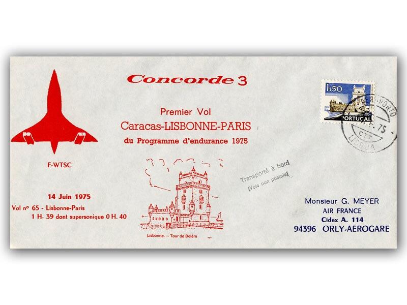 1975 Air France Concorde Caracas - Paris flown cover