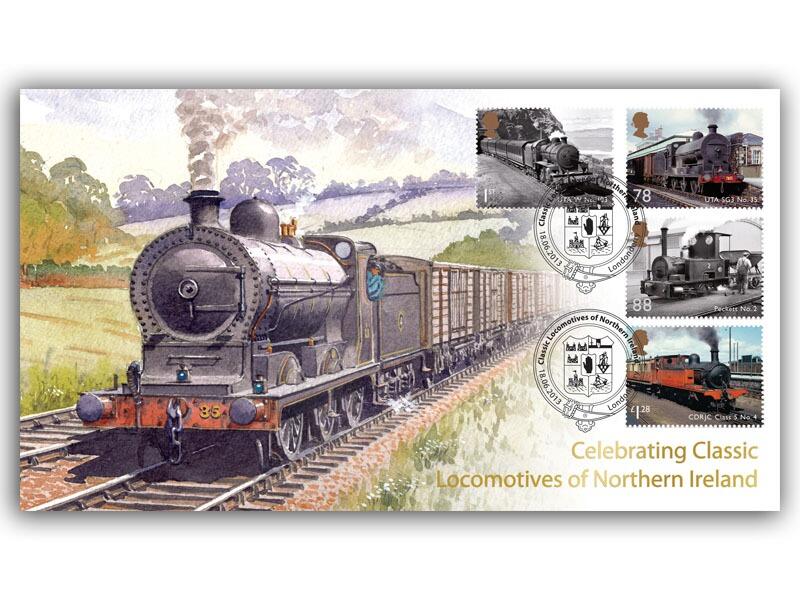 2013 Classic Locos of Northern Ireland, stamps from the miniature sheet, SG3 No.35 (GNR No.41)