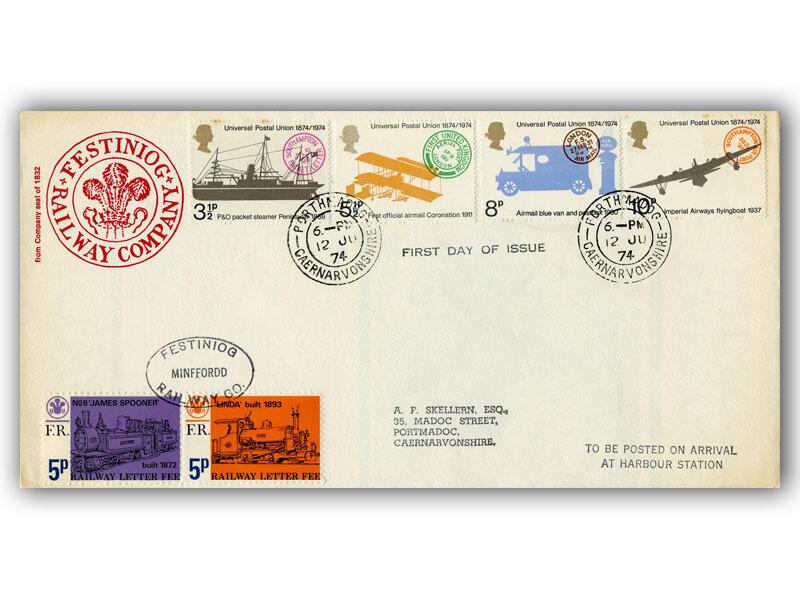 1974 Universal Postal Union, Festiniog Railway cover