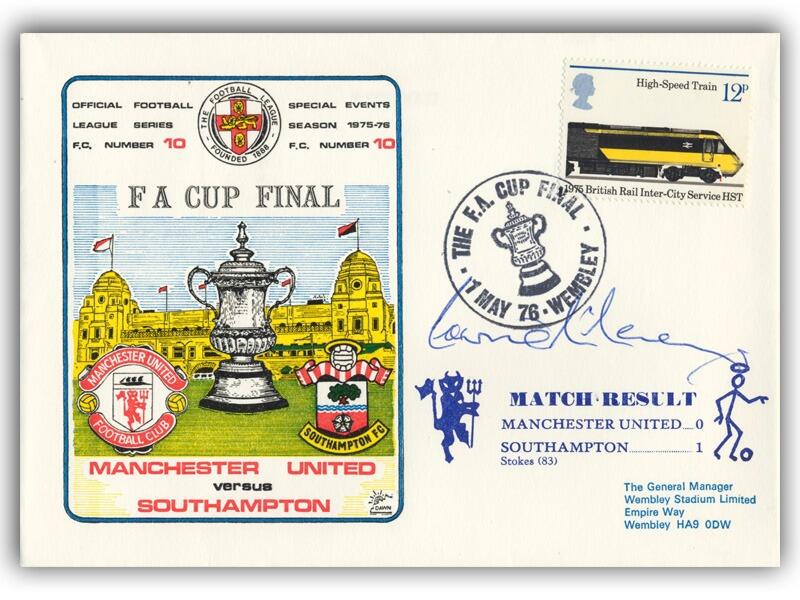 1976 FA Cup Final, Man Utd V Southampton, signed by Lawrie McMenemy