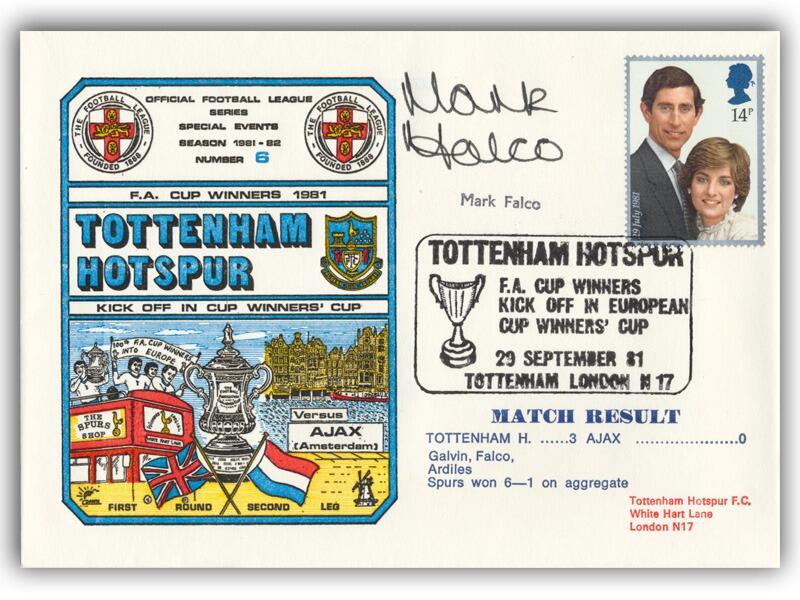 1981 Tottenham V Ajax, signed by Mark Falco