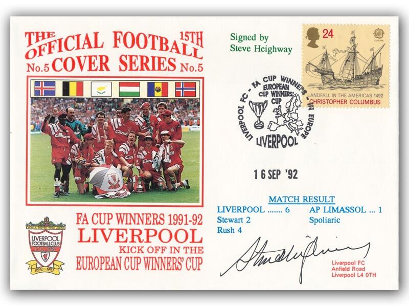 1992 Liverpool V AP Limassol, signed by Steve Heighway