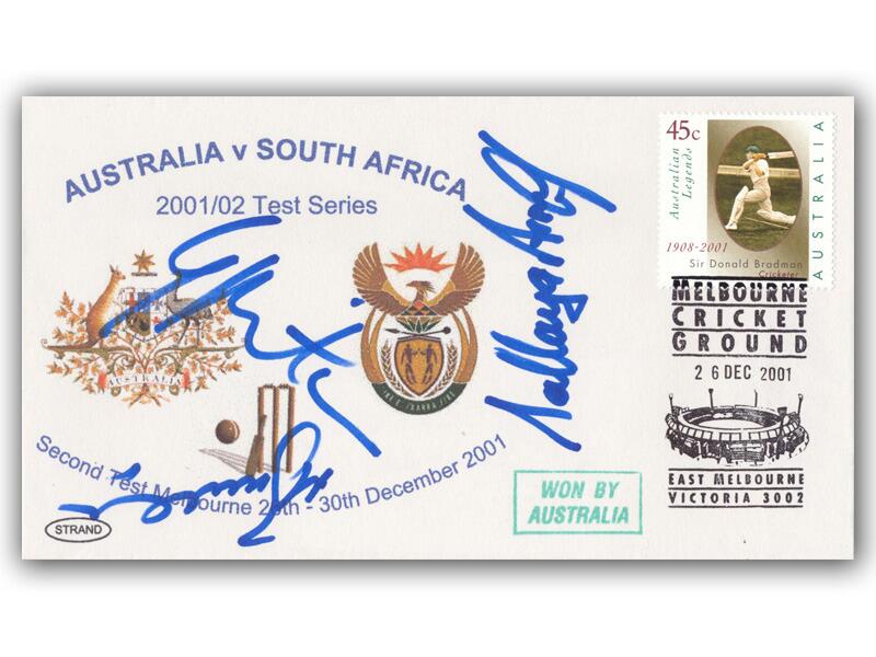 Makhaya Ntini, Mark Boucher & Gary Kirsten signed 2001 South Africa cover