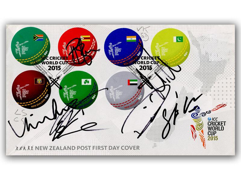 2015 World Cup Cricket multi signed cover