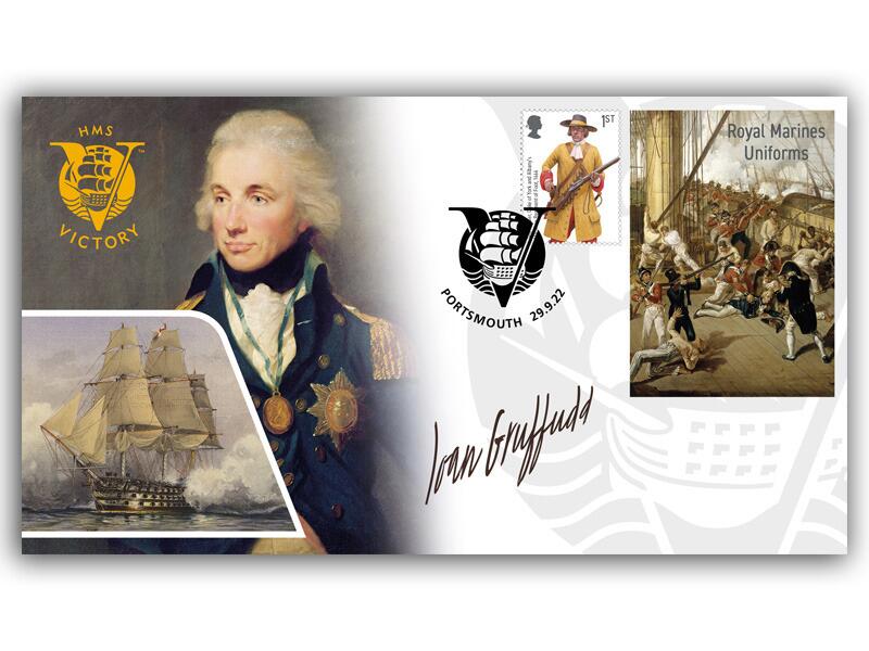 HMS Victory, Royal Navy Uniforms, signed Ioan Gruffudd 'Hornblower'