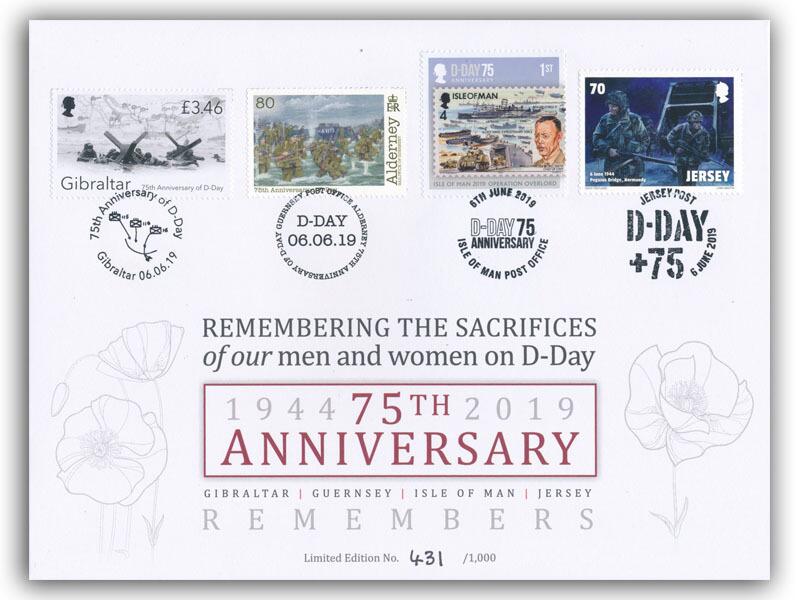D-Day 75th, Isle of Man, Alderney, Gibraltar & Jersey stamps