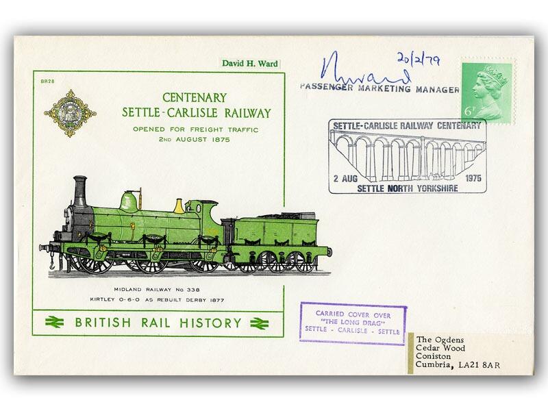 David Ward, signed 1975 Settle Carlisle Railway cover