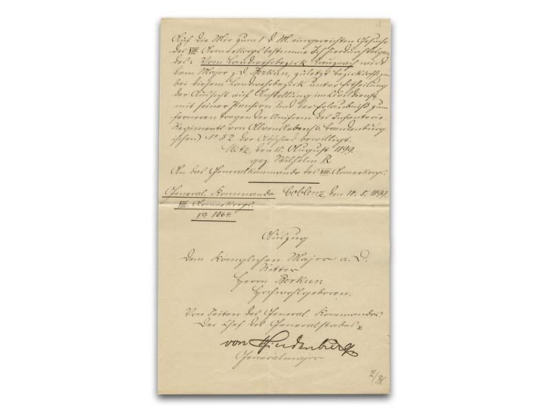 Paul Von Hindenburg signed 1899 Letter