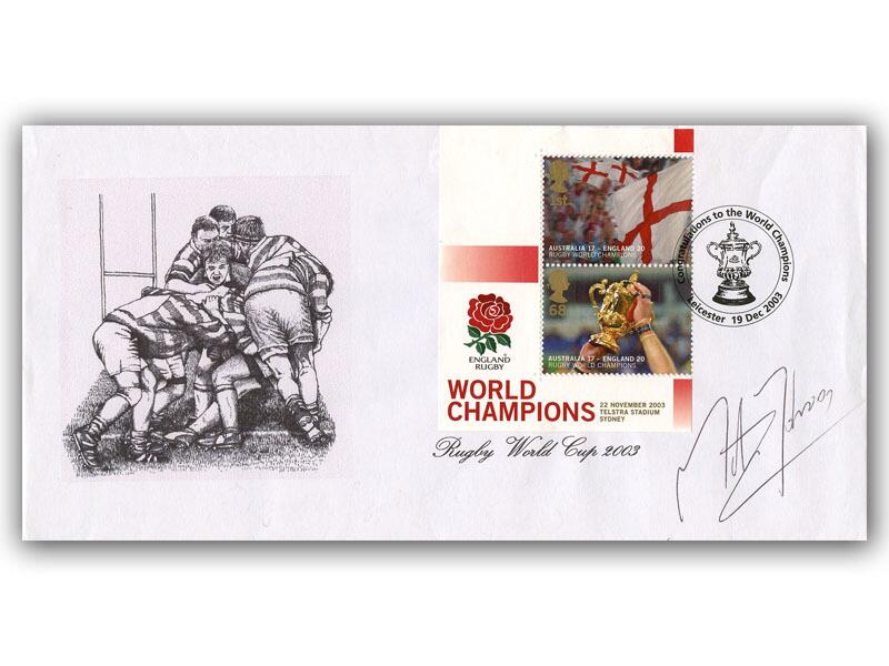 Martin Johnson signed 2003 Rugby World Cup, Royal Mail cover