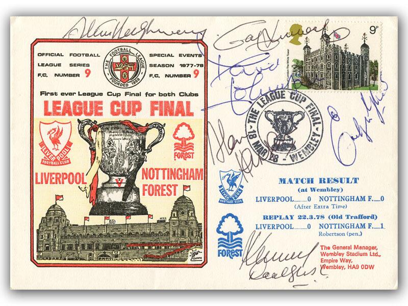 Liverpool FC Team signed 1978 League Cup Final