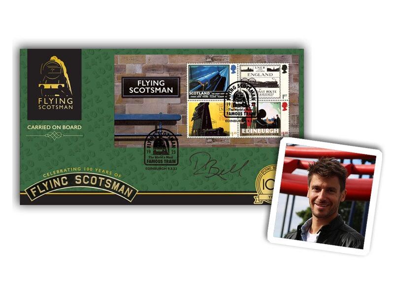 Flying Scotsman Miniature Sheet, signed Rob Bell