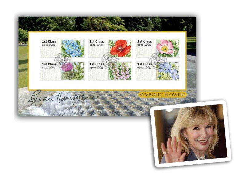 2014 Post & Go  - Symbolic Flowers, Bureau stamps, signed by Susan Hampshire