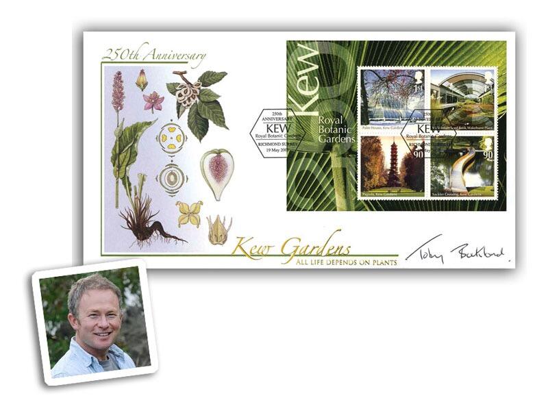 Kew Gardens miniature sheet, signed by Toby Buckland