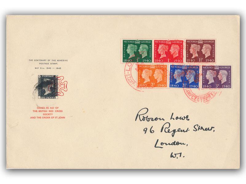 1940 Centenary, Robson Lowe cover, Red Cross London postmark