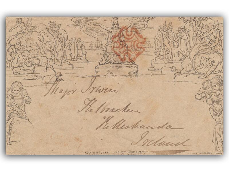 1d Mulready, Used, Ireland Address