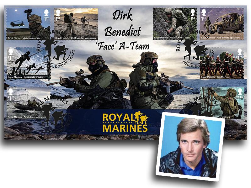Royal Marines, signed Dirk Benedict 'Face' on A-Team