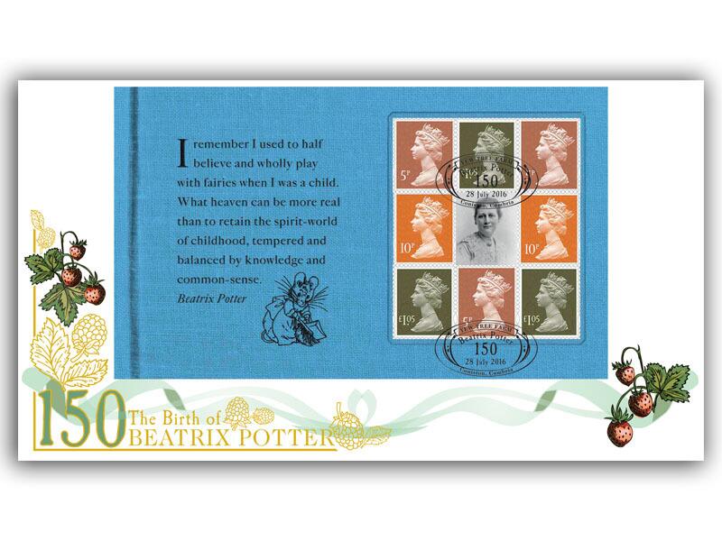 Beatrix Potter 150th, 'I remember I used to' Pane, London postmark