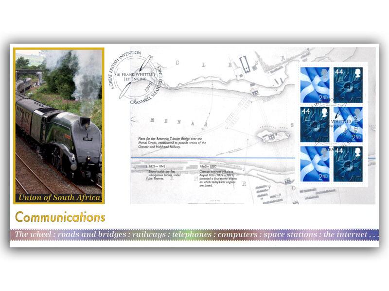 World of Invention, Plans for the Britannia Tubular Bridge PSB Pane, Cranwell Postmark