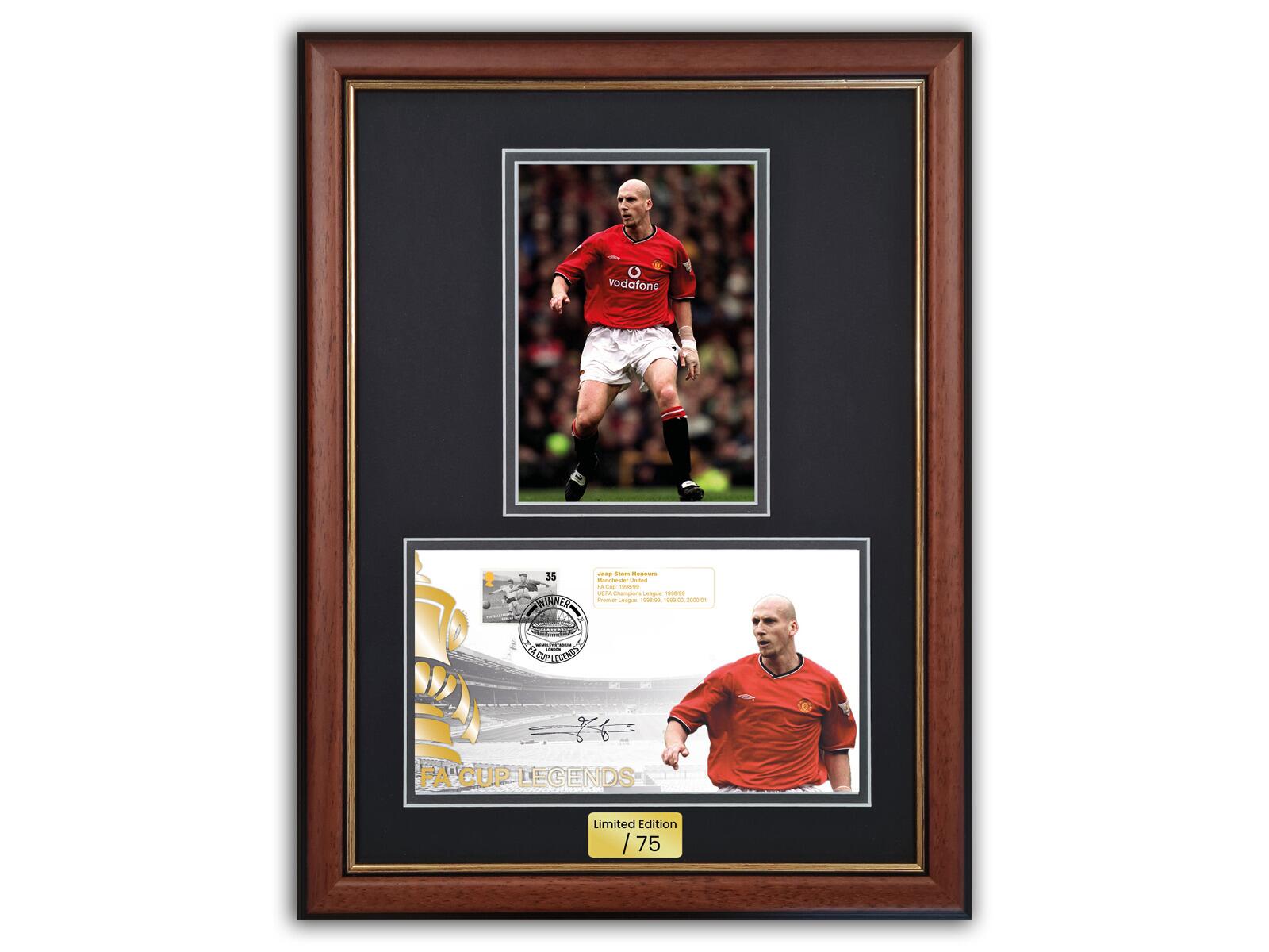 Jaap Stam Signed | FA Cup Legends Manchester United - Brown Frame