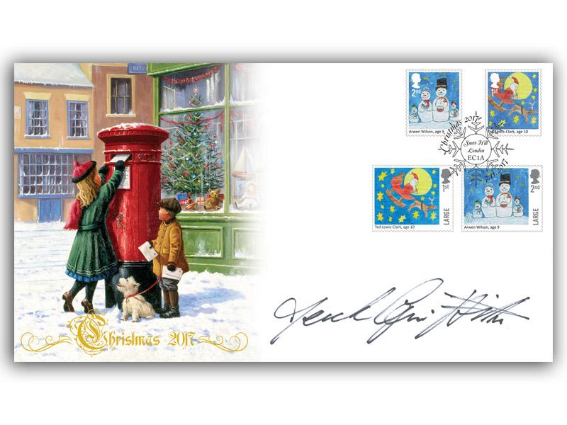 Children's Christmas Stamps 2017, signed Derek Griffiths