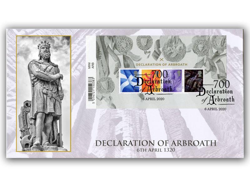 700th Anniversary of the Declaration of Arbroath Barcode Miniature Sheet