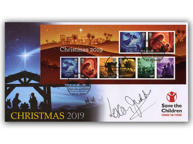 2019 Christmas Miniature Sheet Cover Signed Lesley Judd