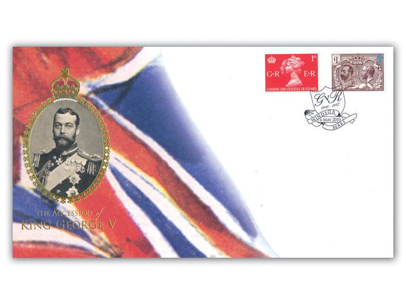 Centenary of King George V Accession Stamps from Miniature Sheet Cover