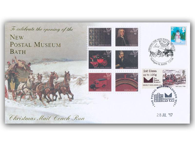 Christmas 2006 - Bath Postal Museum overprint stamp & label, doubled