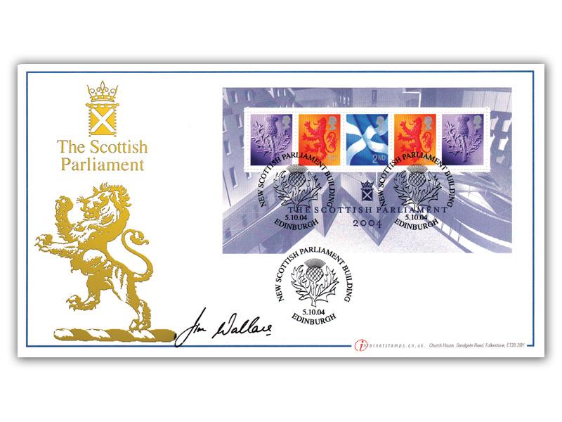The Scottish Parliament - miniature sheet, signed by Jim Wallace