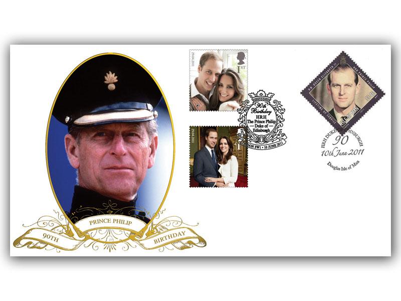 Prince Philip's 90th birthday, Royal Wedding stamps, Edinburgh postmark, doubled Isle of Man