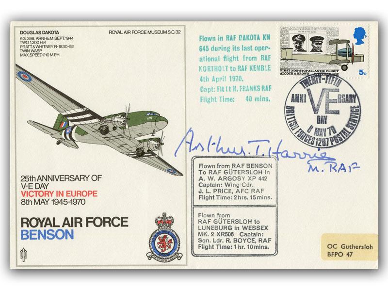 Arthur Harris signed 1970 RAF Benson cover