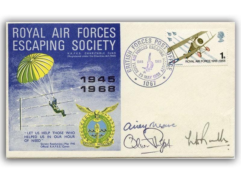 Airey Neave, Bill Randle, Oliver Philpot signed 1968 RAF cover