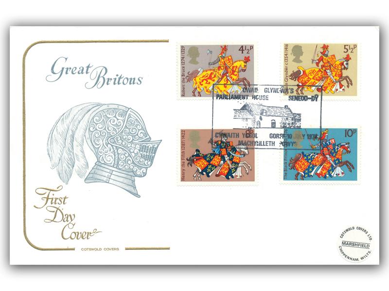 1974 Great Britons, Machynlleth postmark