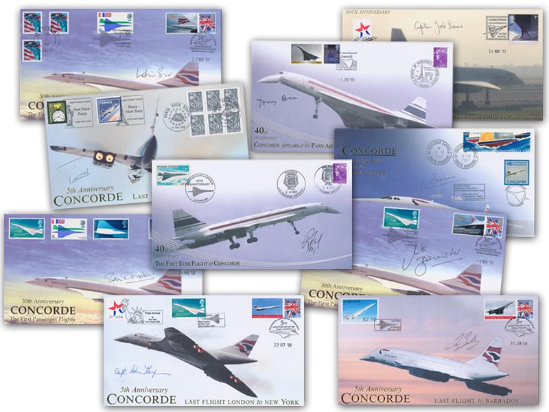 10 Different Signed Concorde Covers