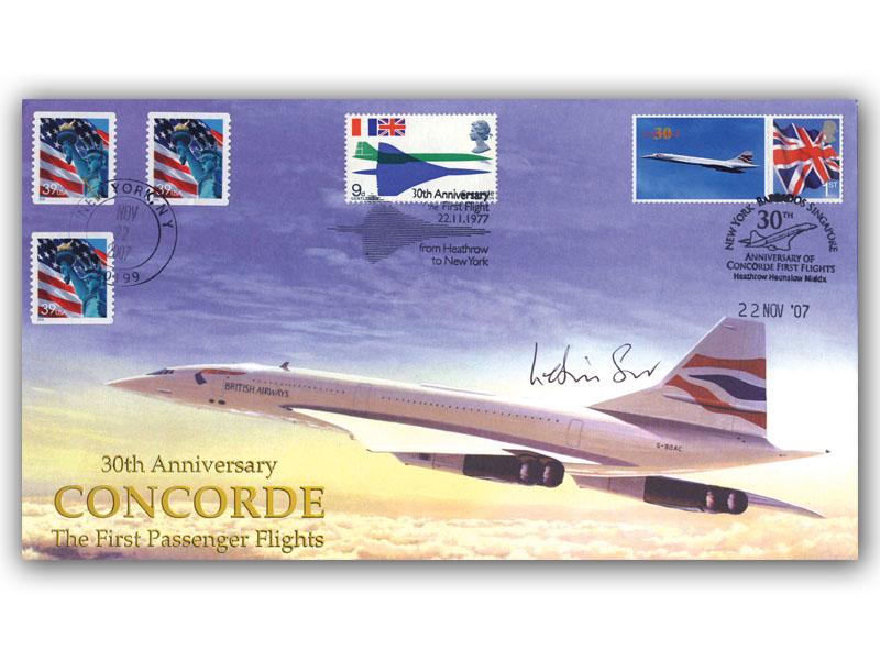 30 Years Since Concorde's First Flight to New York signed by Leslie Scott