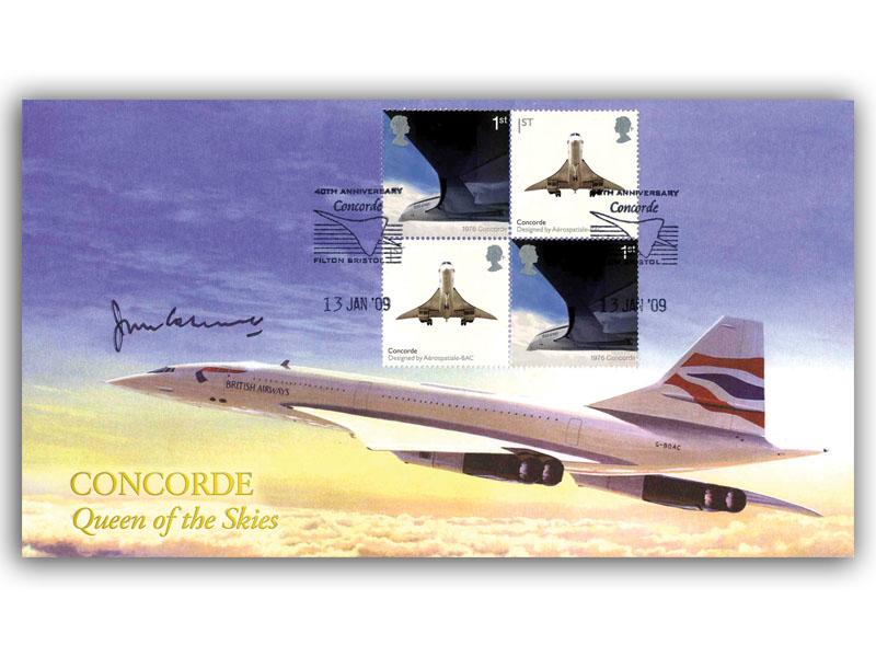 2009 First British Flight 40th anniversary, se-tenant cover, signed John Cochrane