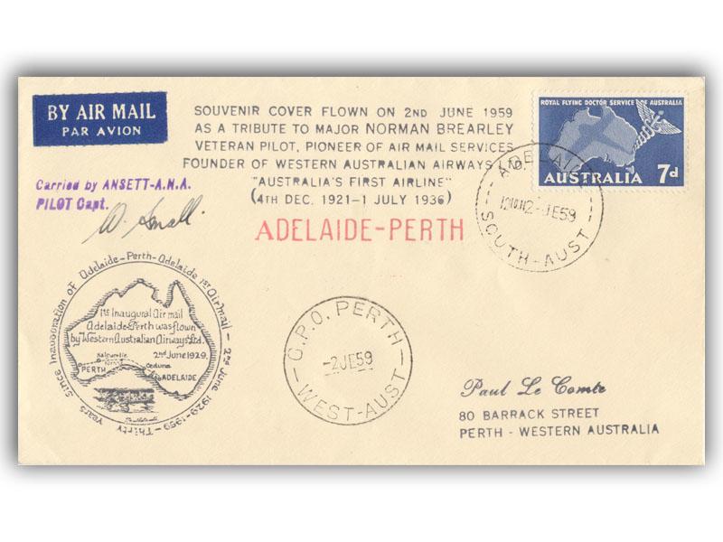 1959 Adelaide - Perth, Pilot Signed