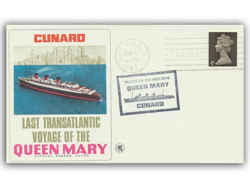 1967 RMS Queen Mary Last Transatlantic Voyage, New York Postmark