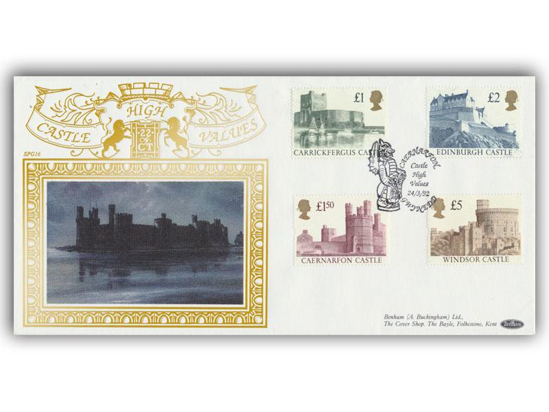 1992 Castle High Values, Caernarfon postmark