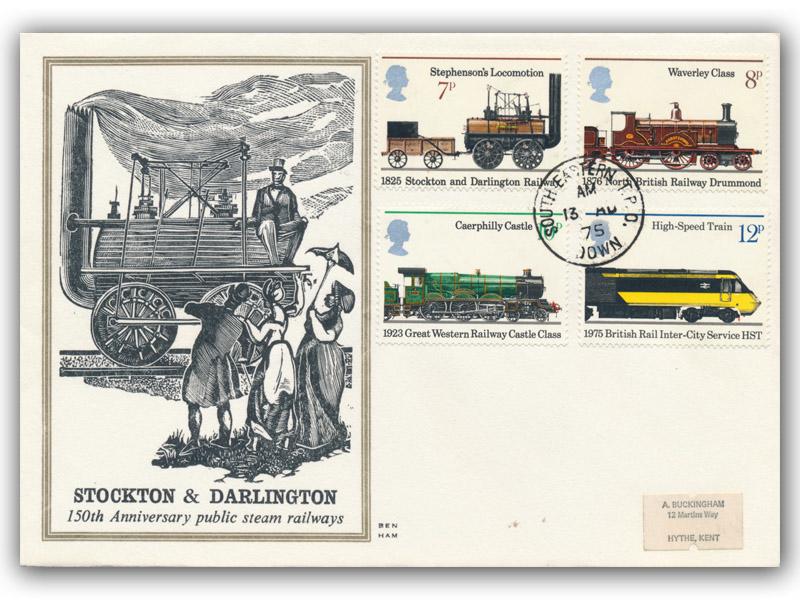 1975 Railway, South Eastern TPO Down postmark, Benham Engraved cover