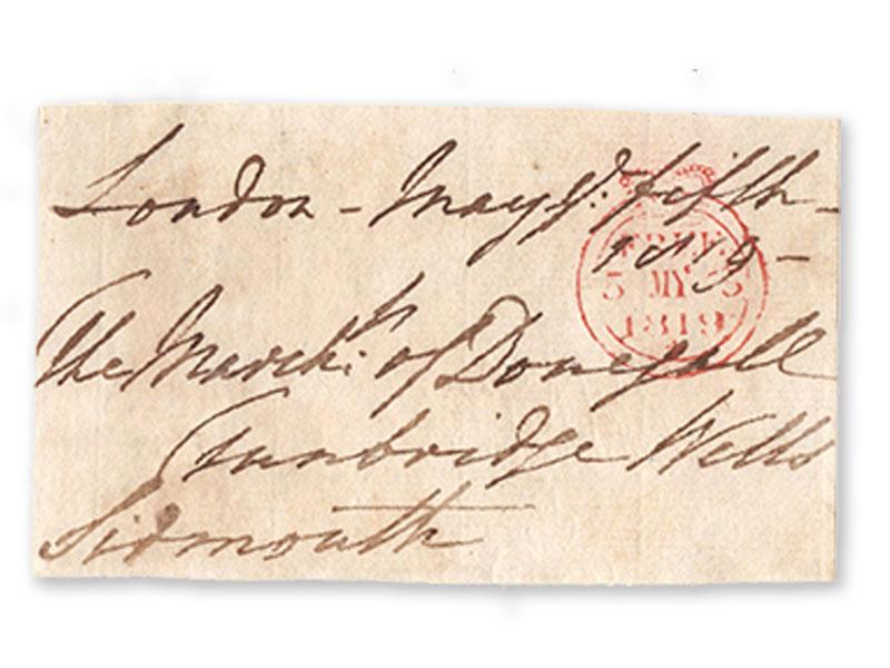 Henry Addington signed 1819 envelope