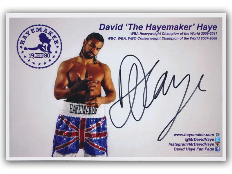 David Haye signed Promotion Card