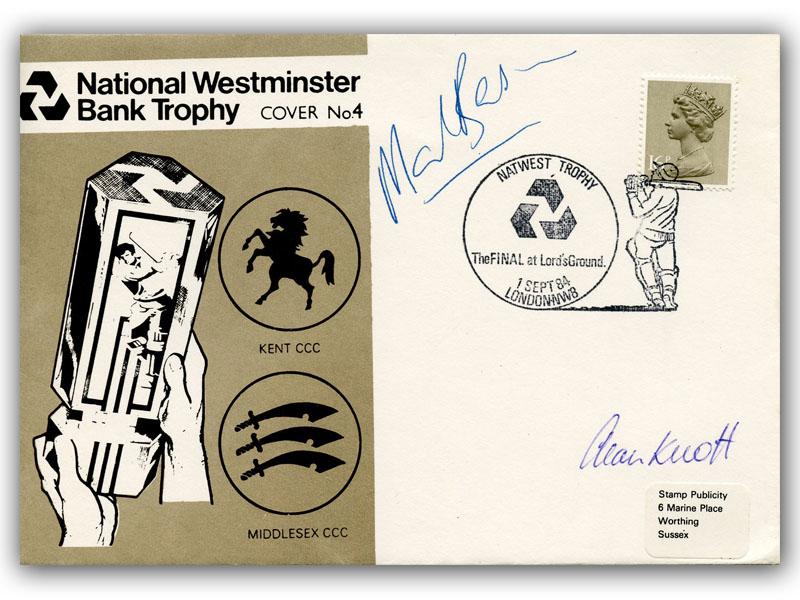 Alan Knott & Mark Benson signed 1984 Westminster Bank Final