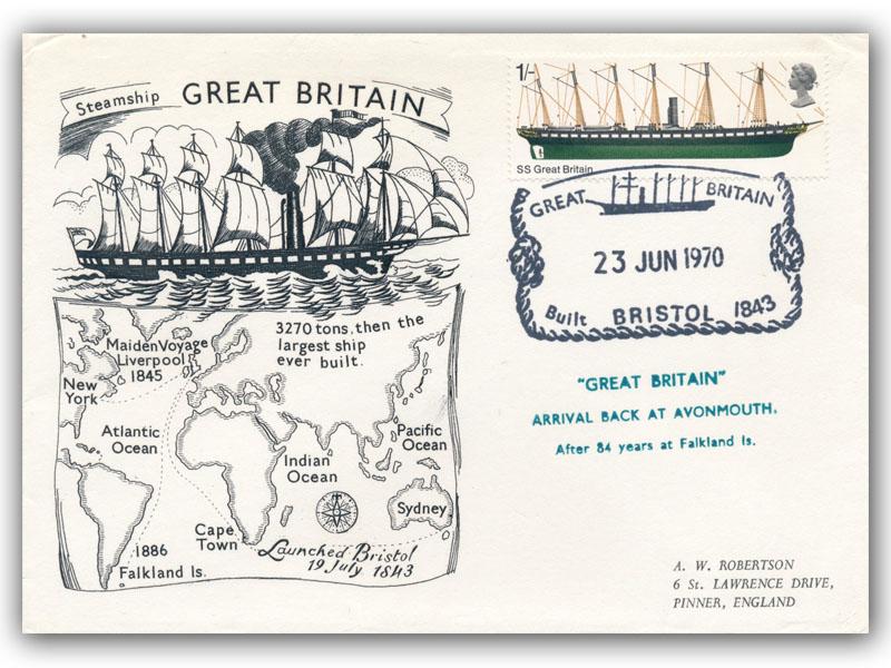 1970 SS Great Britain Map cover