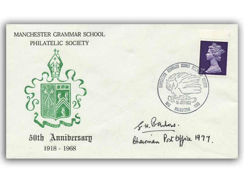 Sir William Barlow signed Manchester Grammar School cover