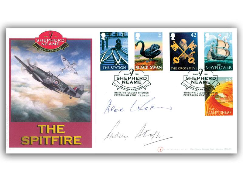 Pub Signs - The Spitfire, signed by Alex Henshaw and Paddy Barthropp